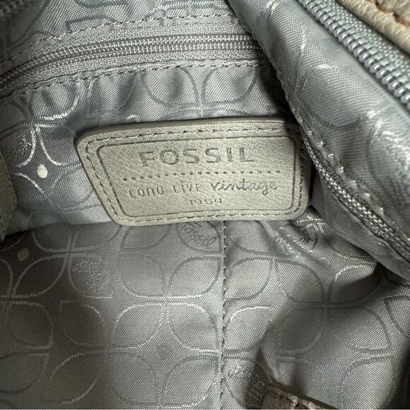Fossil elephant gray supple leather top handle satchel bag long live vintage bag - Picture 11 of 13